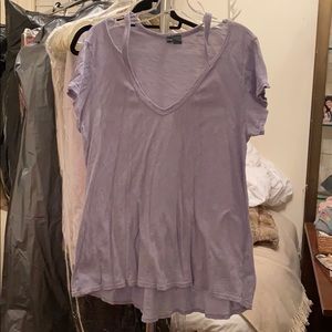 Open Shoulder Lavender Tee